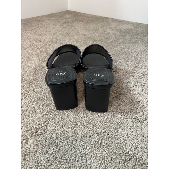 Zara Women's Mesh Heeled Sandals, Black Size 38 (7.5-8) - Picture 4 of 5